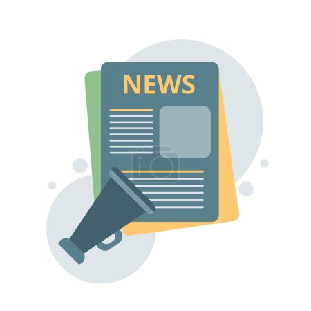 Media news and newspaper with newsletter information and news article concept. Perfect vector graphics.