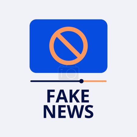 Fake News und kreisweites Verbotsschild. Vektorillustration für Anti-Desinformationskampagnen oder -initiativen.