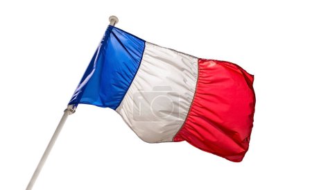 Téléchargez les photos : Drapeau de France isolé sur fond blanc - en image libre de droit