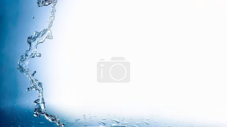 Photo for Water splashes with copy space, blue background - Royalty Free Image