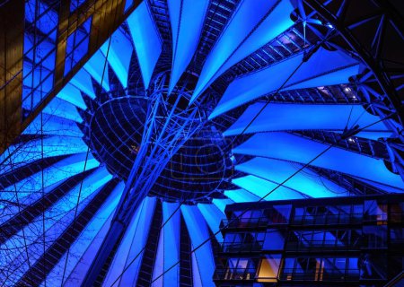 Photo for Colourful dome of Sony Centre in Berlin at night - Royalty Free Image