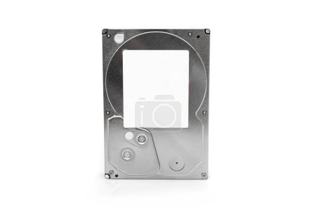 Photo for Hardware disk HDD datum for computer PC isolated on white background. Hard drive technology storage for modern gadget backup and information - Royalty Free Image