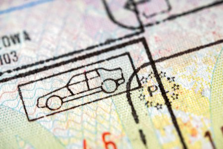 Téléchargez les photos : International travel visa passport stamp. Close up macro detail of European Union border control customs admission stamps with car symbol - en image libre de droit