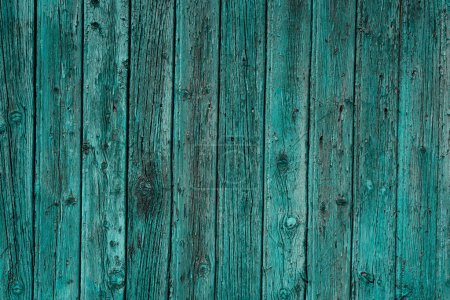 Téléchargez les photos : Vieilles planches bleues en bois clôtures texturées Fond avec détails de surface vieillis. Bois rustique vintage altéré gros plan - en image libre de droit