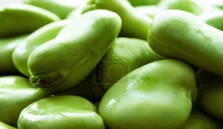 Téléchargez les photos : Graines de soja crues vertes macro vue rapprochée - en image libre de droit