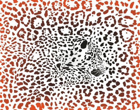 Illustration for Color seamless background Jaguars, Latin Panthera onca - Royalty Free Image