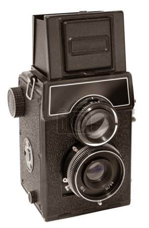 Ancien corps de caméra reflex à double objectif moyen format