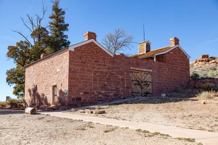 Das historische Gebäude namens Winsor Castle at Pipe Springs National Monument, das im 19. Jahrhundert eine funktionierende Ranch und ein westlicher Telegrafenposten war.