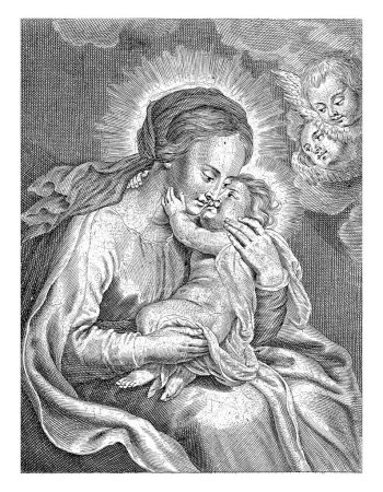 Photo for Mary sits with the Christ Child in her arms. - Royalty Free Image