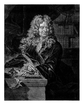 Photo for Portrait of Nicolas Boileau-Despreaux, Jacob Gole, after Hyacinthe Rigaud, after Pierre Drevet, 1704 The French poet Nicolas Boileau-Despreaux. - Royalty Free Image