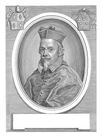 Foto de Retrato en marco oval del Papa Clemente X, en ese momento todavía cardenal Emilio Bonaventura Altieri. - Imagen libre de derechos