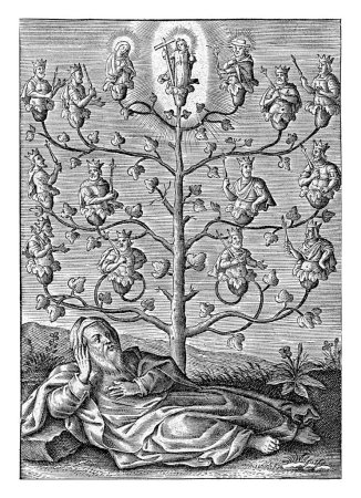 Photo for Tree of Jesse, Theodoor Galle (possibly), 1581 - 1633 The Tree of Jesse. In the foreground is Jesse. From his loins grows a tree, on the branches of which are the ancestors of Christ. - Royalty Free Image