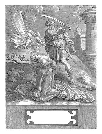 Photo for Martyrdom of H. Barbara, Johannes Wierix, after Jan van der Straet, 1559 - before 1612 The Execution of Saint Barbara by Her Father. He is about to behead her with his sword. - Royalty Free Image