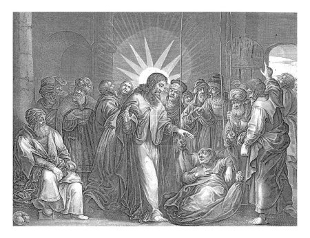 Foto de Cristo perdona los pecados del hombre paralítico, Salomón Savery (atribuido a), después de Johann Sadeler (I), después de Maerten de Vos, 1679 - 1702 para caminar. - Imagen libre de derechos