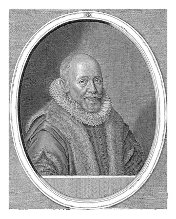 Téléchargez les photos : Portrait d'Otto Heurnius, Crispijn van de Passe (II), d'après Nicolaes C. van Negre, 1642 Portrait d'Otto Heurnius à l'âge de 65 ans, professeur de médecine à l'Université de Leyde, sa devise en latin. - en image libre de droit