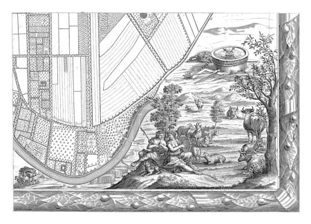 Photo for Floor plan of the seigniory of Maarsseveen, Philibert Bouttats (I), 1690 - 1691 Bottom right plate. The map of part of the seigniory of Maarsseveen. - Royalty Free Image