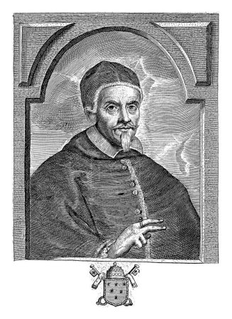 Foto de Retrato del Papa Clemente X con su escudo papal en el margen. - Imagen libre de derechos
