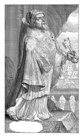 Foto de Retrato de León X de una serie de retratos en Historia de Iglesias y Herejes desde el comienzo del Nuevo Testamento hasta el año de nuestro Señor 1688 por Godfried Arnold (1701). - Imagen libre de derechos