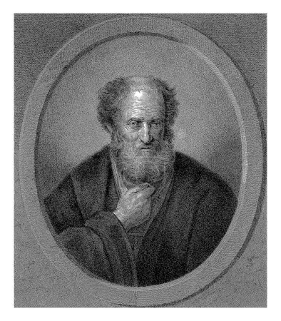 Photo for Portrait of an Old Man with a Beard, and Face, Lambertus Antonius Claessens, after Rembrandt van Rijn, after Dabos, c. 1829 - c. 1834 - Royalty Free Image