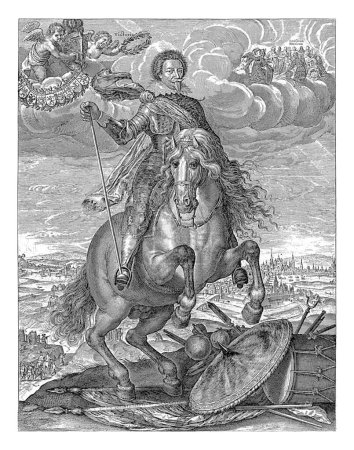 Photo for Equestrian portrait of Frederik Hendrik, Prince of Orange, Crispijn van de Passe (I), 1632 Equestrian portrait of Frederik Hendrik after the conquest of Maastricht, August 1632. - Royalty Free Image