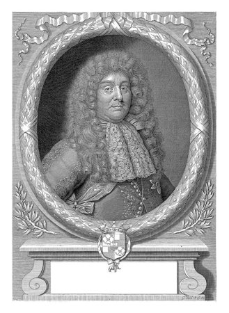 Téléchargez les photos : Portrait de Janus Juell, baron de Juling, avec cravate en dentelle et signe de l'Ordre de l'éléphant. - en image libre de droit