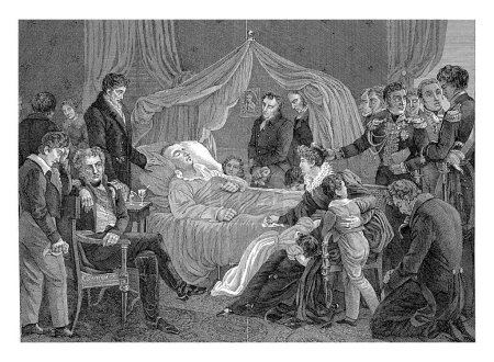 Téléchargez les photos : Lit de mort de Napoléon, Abraham Vinkeles, 1840 - en image libre de droit