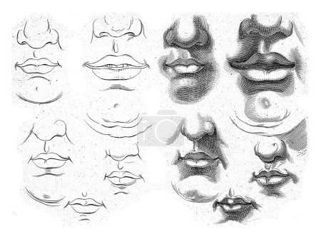 Photo for Study of different mouths, anonymous, after Annibale Carracci, 1675 - 1711 - Royalty Free Image