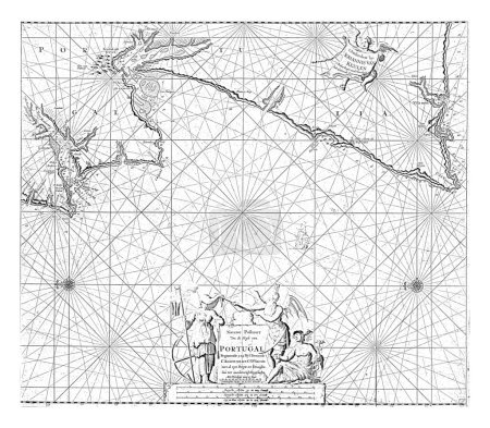 Seekarte eines Teils der portugiesischen Küste, Jan Luyken, 1681 - 1803 Seekarte eines Teils der portugiesischen Küste vom Kap St. Vincent bis zur Mündung des Tejo, mit zwei Kompassrosen.