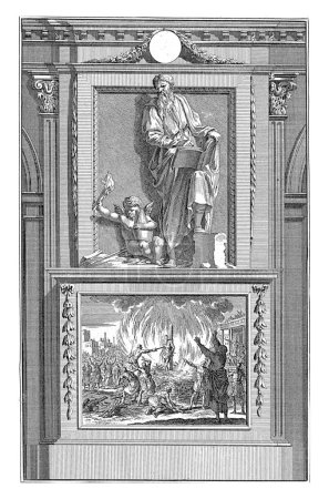 H. Polycarp of Smyrna, Apostolic Father, Jan Luyken, after Jan Goeree, 1698 The Holy Apostolic Father Polycarp of Smyrna writes in a book and looks at the angel.