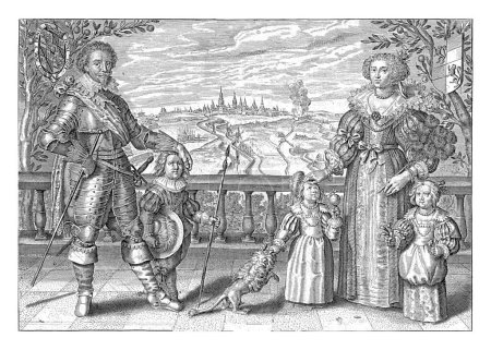Photo for Family portrait of Frederik Hendrik, Prince of Orange, Amalia van Solms and their children, Crispijn van de Passe (II), 1629 Family portrait of Frederik Hendrik, Amalia and their children Willem II. - Royalty Free Image