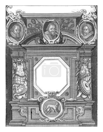 Photo for Portraits of Maurits, Philip Willem and Frederik Hendrik, each in an oval frame. - Royalty Free Image