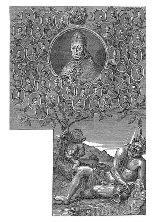Foto de Árbol genealógico con retrato de Benedicto XIII, Johann Andreas Pfeffel (der Altere), 1684 - 1748 - Imagen libre de derechos