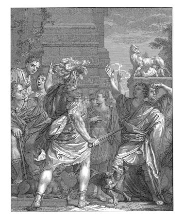 Téléchargez les photos : Scène romaine avec Scipion, Claude Ier Duflos, d'après Gérard de Lairesse, d'après Nicolaas Verkolje, 1683 - 1727 - en image libre de droit