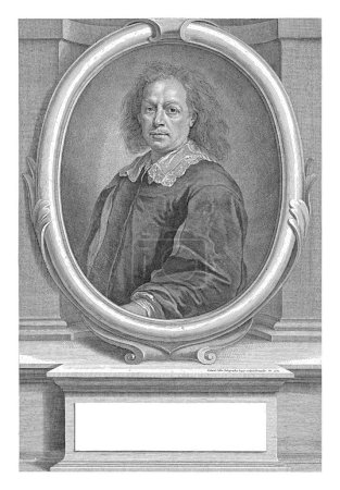 Foto de Retrato del pintor Bartolomé Esteban Murillo, Richard Collin, después de Bartolomé Esteban Murillo, 1682, grabado vintage. - Imagen libre de derechos