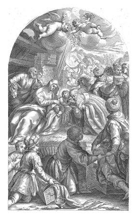 Photo for Adoration of the Magi, Jacob Matham, after Jacopo Palma, 1601 - 1652 - Royalty Free Image