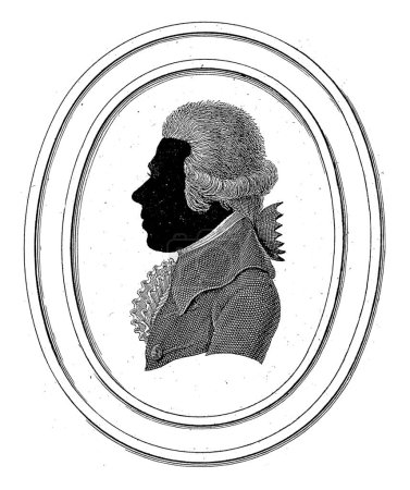 Téléchargez les photos : Portrait en silhouette de Gerrit Jan van Wij, Noach van der Meer (II), 1792 Portrait en silhouette de Gerrit Jan van Wij, médecin et chirurgien, de profil à gauche. - en image libre de droit