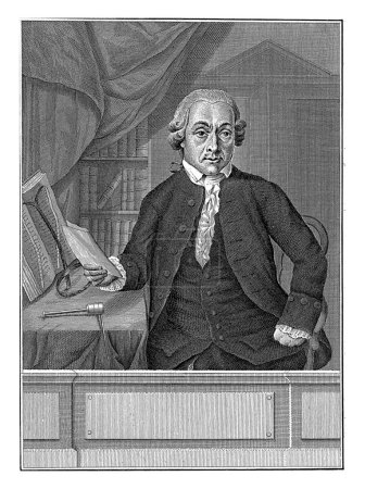 Téléchargez les photos : Portrait du médecin et conférencier en chirurgie David van Gesscher, Barent de Bakker, d'après P. Louw, 1762-1804 - en image libre de droit