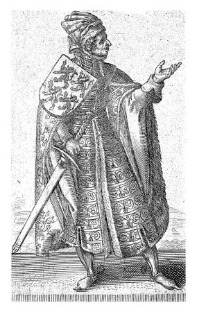 Foto de Retrato de Guillermo III el Bueno, Conde de Holanda y Henao, Adriaen Matham, 1620 Retrato de Guillermo III el Bueno, Conde de Holanda y Henao. - Imagen libre de derechos