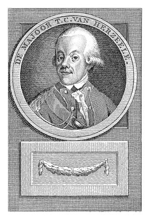 Téléchargez les photos : Portrait de Jan Stockelaar van Eyk, Abraham Jacobsz. Hulk, 1787 Buste de Jan Stockelaar van Eyk à droite dans un médaillon avec inscription de bord en néerlandais. - en image libre de droit