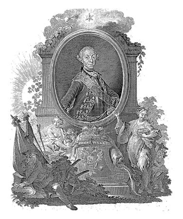 Foto de Retrato de Pedro III de Rusia, Johann Esaias Nilson, 1762 - 1788, grabado vintage. - Imagen libre de derechos