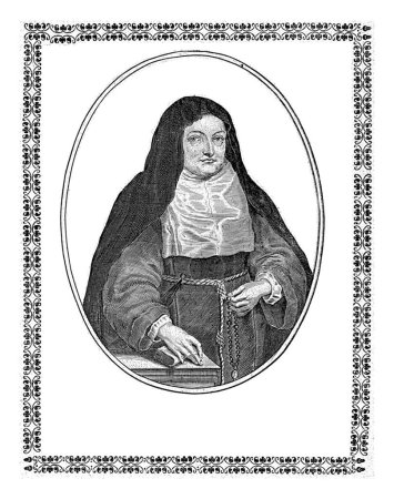Photo for Portrait of Isabella Clara Eugenia dressed as a nun in oval, Cornelis Danckerts (I), 1613 - 1656 Portrait of Isabella Clara Eugenia dressed as a nun in habit of the Order of the Poor Clares in oval. - Royalty Free Image