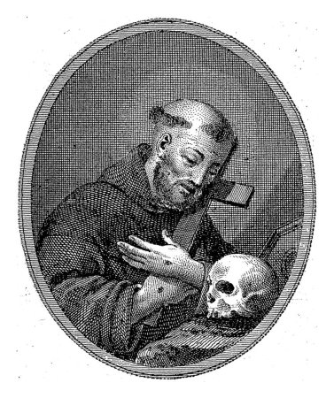 Photo for Saint Francis, Antonio Baratta, after Luigi Pianton, 1734 - 1787 Saint Francis with the stigmata, a cross and a skull. - Royalty Free Image
