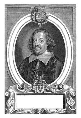 Photo for Portrait of Antonius de Brun, Paulus Pontius, after Anselm van Hulle, 1697, vintage engraved. - Royalty Free Image