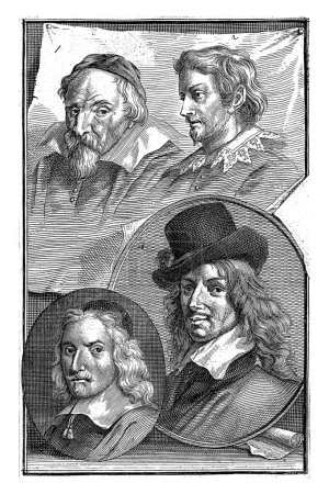 Téléchargez les photos : Portraits de Frans Hals, Wenzel Coebergher, Lucas van Uden et Wybrand de Geest, Jacob Houbraken, 1718 - en image libre de droit