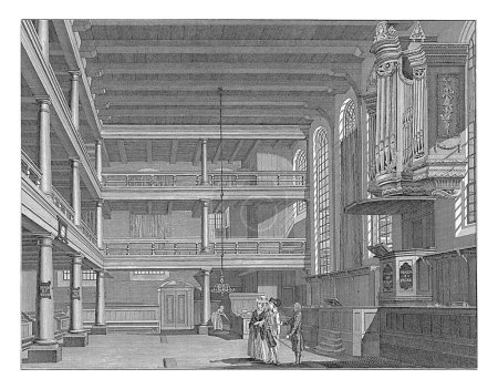 Téléchargez les photos : Intérieur de l'église mennonite Bij't Lam, Amsterdam, Daniel Veelwaard (I), d'après Jacobus van Meurs, 1794 - en image libre de droit