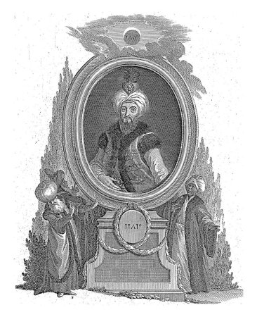 Foto de Retrato de Mustafa III, Johann Esaias Nilson, 1757 - 1788, grabado vintage. - Imagen libre de derechos