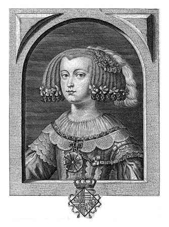 Foto de Retrato de María Ana de Austria, Reina de España, Frederik Bouttats (el Viejo), 1649 - 1676 Un retrato en un nicho arqueado de María Ana de Austria, Reina de España. - Imagen libre de derechos