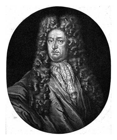 Photo for Portrait of Samuel Stryk, Pieter Schenk (I), 1670 - 1713 The German jurist Samuel Stryk. He wears a wig. - Royalty Free Image