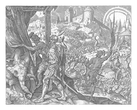 Photo for The body of Holofernes is discovered, Philips Galle, after Maarten van Heemskerck, 1564 In the morning the Israelites go to war against the Assyrians. - Royalty Free Image