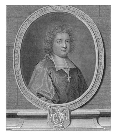 Téléchargez les photos : Portrait d'Henri-Oswald de la Tour d'Auvergne, Jean Francois Cars, 1699, gravé vintage. - en image libre de droit